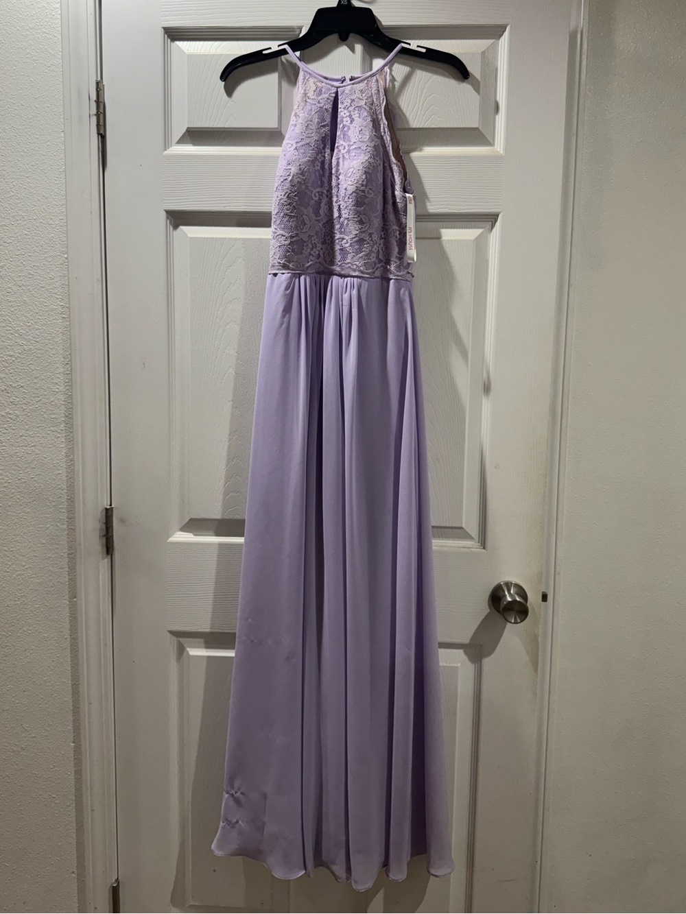 JJs House - Lavender Halter Lace Bodice Chiffon Maxi Dress💜